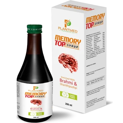 Memory Top Syrup 200ml (Sugar Free) - Memory Boost Tonic - Enriched with Brahmi Shankhpushpi - PlantMed Healthcare Pvt Ltd